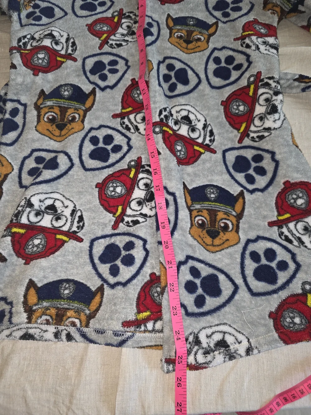 Paw Patrol Kids' Plush Hooded Robe - Gray with Multi-Color Characters